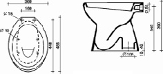 WC шолја - Labud Simplon (димензии)